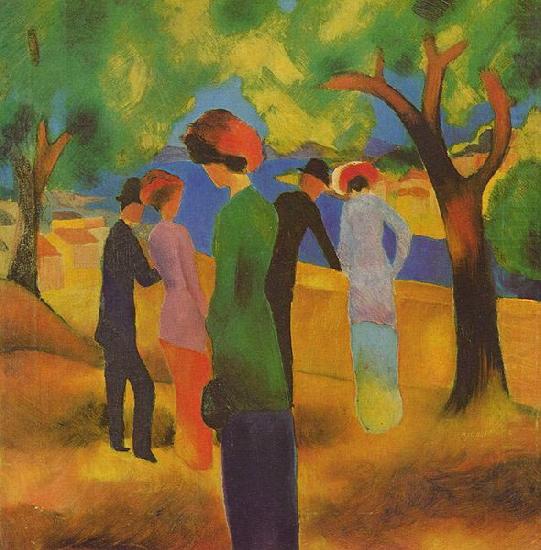 Lady in a Green Jacket, August Macke